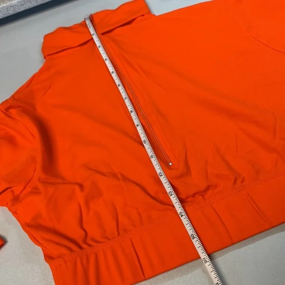 Varsity Cheer Nylon Body Liner Crop Top L New Orange - Picture 8 of 8